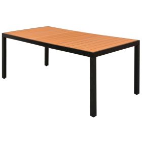 vidaXL Garden Table Brown 185x90x74 cm Aluminium and WPC