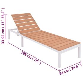 vidaXL Sun Lounger with Table Aluminium WPC and Brown