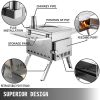 VEVOR Tent Wood Stove 17.5x14.7x10.6 inch, Camping Wood Stove 304 Stainless Steel With Folding Pipe