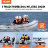 VEVOR Inflatable Dinghy Boat, 6-Person Transom Sport Tender Boat, with Marine Wood Floor and Adjustable Aluminum Bench