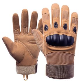 Tactical Military Gloves Shooting Gloves Touch Design Sports Protective Fitness Motorcycle Hunting Full Finger Hiking Gloves (Color: Khaki, size: L)