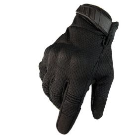 Men Riding Gloves Cycling Bike Full Finger Motos Racing Gloves Antiskid Screen Touch Outdoor Sports Tactical Gloves Protect Gear (Color: Black, size: M)