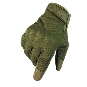 Men Riding Gloves Cycling Bike Full Finger Motos Racing Gloves Antiskid Screen Touch Outdoor Sports Tactical Gloves Protect Gear (Color: Green, size: M)