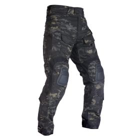 VOTAGOO G3 Combat Pants with Knee Pads Tactical Military Trousers Hunting Multicam Pants for Men Rip-Stop Airsoft Gear (Color: Black, size: 36)