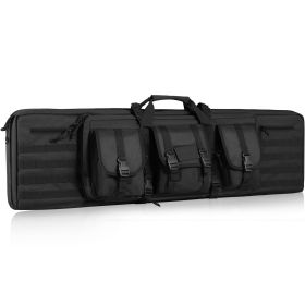 VEVOR Tactical Range Bag, 36 inch Tactical Double Firearm Bag, Soft Outdoor Tactical Case with Lockable Zipper, Portable Handle & Shoulder Strap (Color: Black, size: 36 inch)