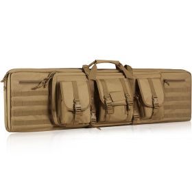 VEVOR Tactical Range Bag, 42 inch Tactical Double Firearm Bag, Soft Outdoor Tactical Case with Lockable Zipper, Portable Handle & Shoulder Strap (Color: Brown, size: 42 Inch)