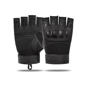 Tactical Fingerless Airsoft Gloves for Outdoor Sports (Color: Black, size: XL)